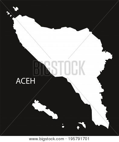 Aceh Indonesia Map Black Inverted Silhouette Illustration Shape