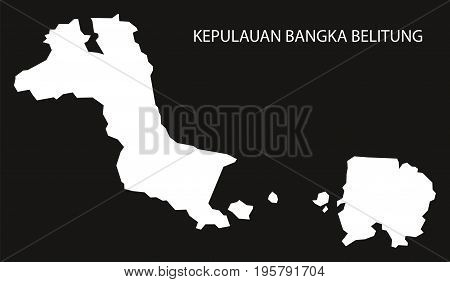 Kepulauan Bangka Belitung Indonesia Map Black Inverted Silhouette Illustration Shape