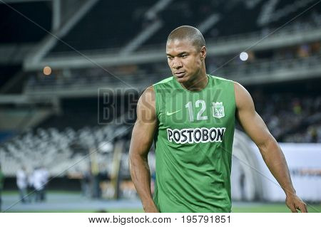 Rio Brazil - may 18 2017: Alexis Henríquez Charales player in match between Botafogo (BRA) and Nacional (URU) by the Libertadores championship in Nilton Santos Stadium