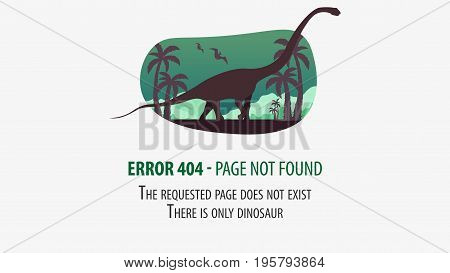404 Error With Dinosaur. Page Not Found. Ui Ux Template For Website. Vector Illustration.