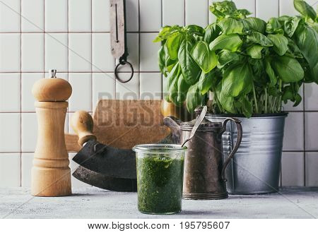 Freshly Cooked Green Pesto