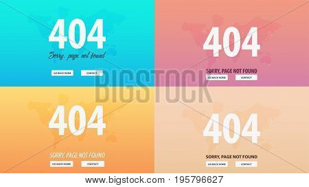 404 Error. Page Not Found. Ui Ux Template For Website. Vector Illustration.
