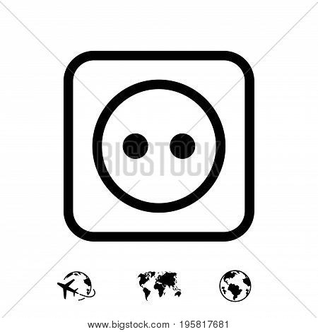 Euro socket icon stock vector illustration flat design