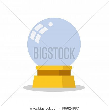 Magic crystal ball. Magic ball icon in flat style. Vector stock.