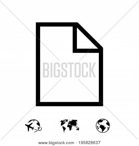 Blank sheet of paper icon stock vector illustration flat design