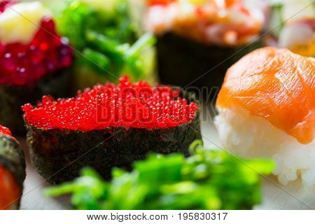 Zushi Or Sushi In A Japanese Food Cuisine
