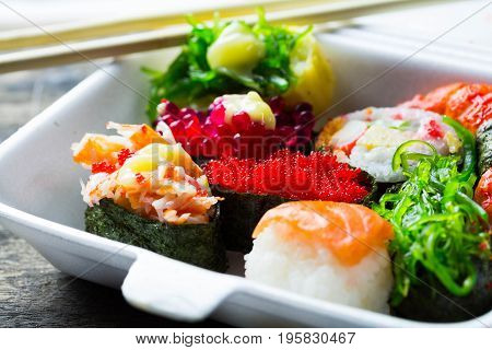Zushi Or Sushi In A Japanese Food Cuisine