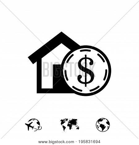 money home dollar icon stock vector illustration flat design