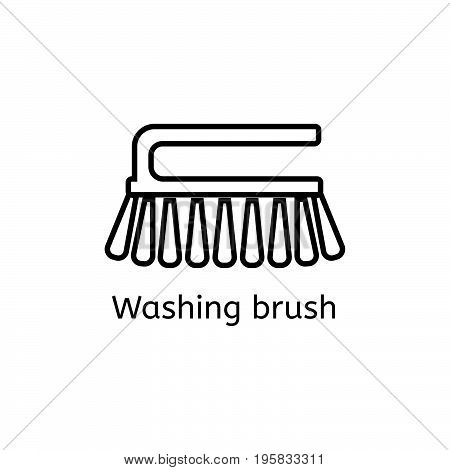 Cleaning brush simple line icon. Washing brush thin linear signs. Toilet cleaning simple concept for websites, infographic, mobile app.