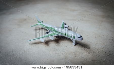 White platoon plane on cement floor, plane