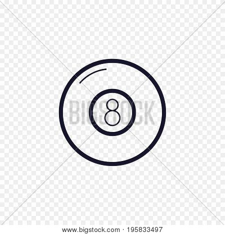 Pool eight ball line icon. Billiard game thin linear signs. Outline magic ball simple concept for websites, infographic, mobile app.