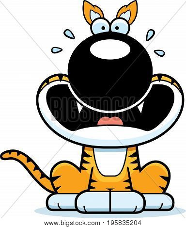 Scared Cartoon Tasmanian Tiger