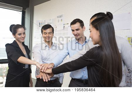 Businesspeople With Teamwork Concept And A Group Of Person 30-40 Year Old Vintage Color Tone.