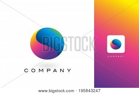 O Logo Letter With Rainbow Vibrant Beautiful Colors.o Colorful Trendy Letters Purple And Magenta Log