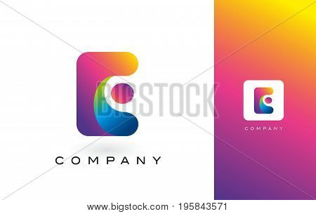 E Logo Letter With Rainbow Vibrant Colors.X Colorful Modern Trendy Purple and Magenta Letters Vector Illustration.
