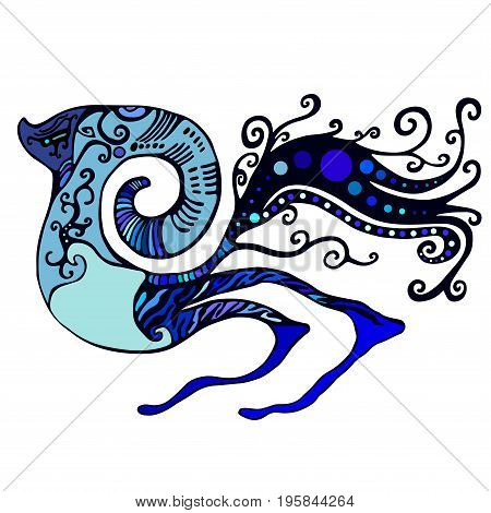 Fairy tale creature magic animalisolated. Vector hand drawn illustration fantastic monster. Colored page for adults and children. Book textile print poster design sticker card