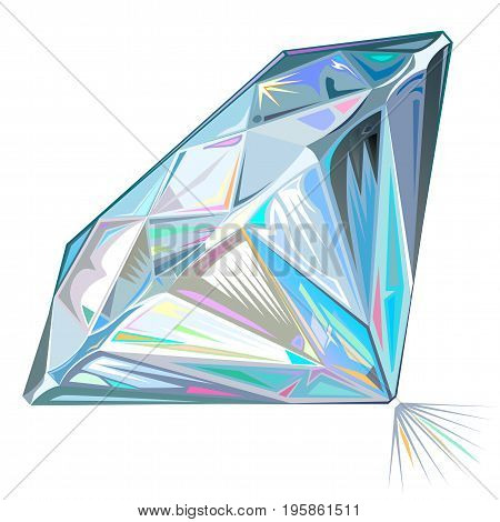 Diamond side view isolated on white background vector illustration