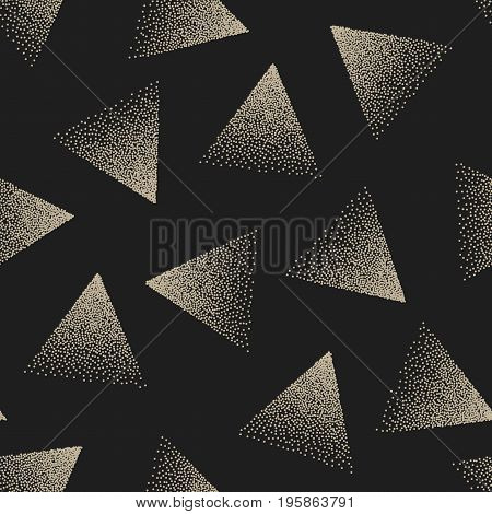 Vector Abstract Stippled Seamless Patterns. Handmade Tileable Geometric Dotted Grunge Background
