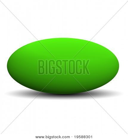 Høj opløsning 3d grøn æggeformet isoleret på hvid, ideel til 3D symboler, web knapper eller logo design