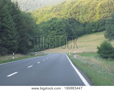A road in nature  with clear sky It is a wonderful weather