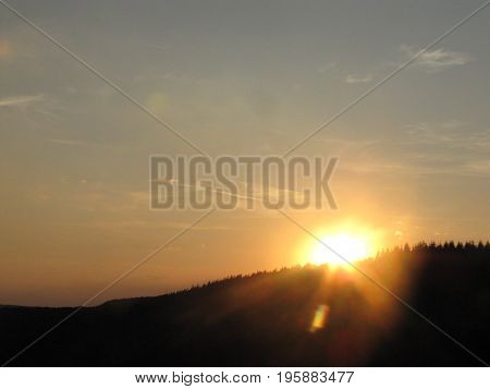 nature at sunset with clear sky It is a wonderful weather