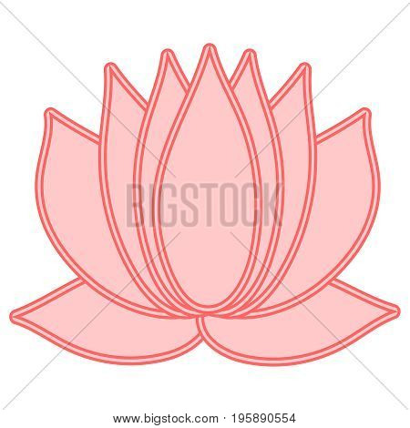 Lotus. The pink flower is a symbol of purity and enlightenment. You can use as a logo, trademark, icon. Suitable for illustrating yoga and oriental teachings. design element.