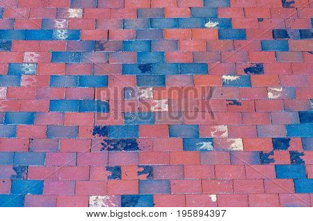 Old red and bkue brick pavement texture New Hope PA