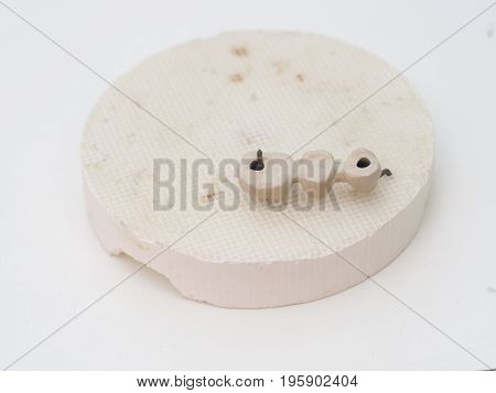 Mplants Teeth Made In The Technic Opaque Porcelain Dental. Oxidized Metal Opaque.