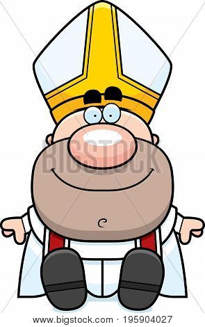 Cartoon Pope Sitting