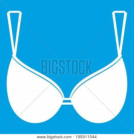 Bra lingerie icon white isolated on blue background vector illustration