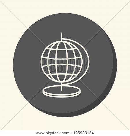 Globe with meridians and parallels vector round line icon with the illusion of volume an element for your school site or booklet