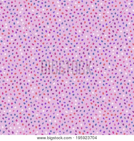 Seamless colored background with random elements. Tileable ornament. Dotted abstract pattern