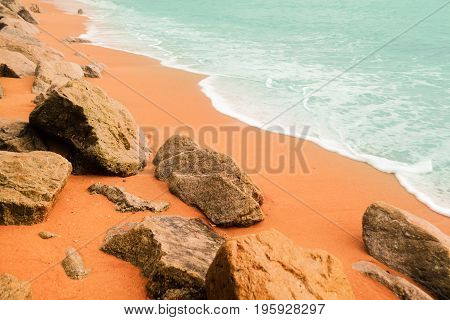 Landscape of beautiful beach Bang Niang Beach nature summer background Thailand