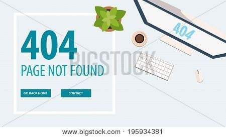 404 Error. Page Not Found. Ui Ux Template For Website. Vector Illustration.