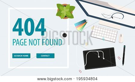 404 Error. Page Not Found. Ui Ux Template For Website. Vector Illustration.