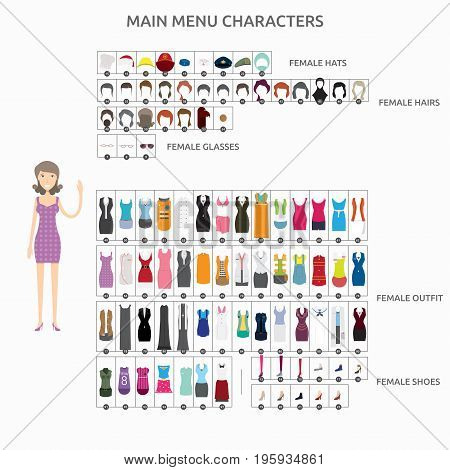 Character Creation Casuallady | set of vector character illustration use for human, profession, business, marketing and much more.The set can be used for several purposes like: websites, print templates, presentation templates, and promotional materials.