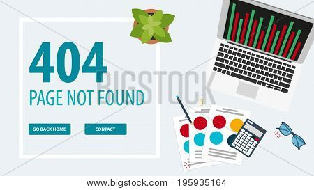 404 Error. Page Not Found. Ui Ux Template For Website. Vector Illustration.