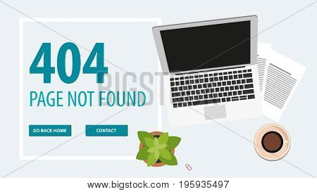 404 Error. Page Not Found. Ui Ux Template For Website. Vector Illustration.