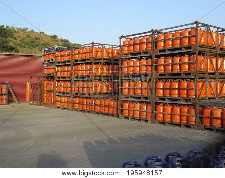 Butane Gas Bottles At Depot
