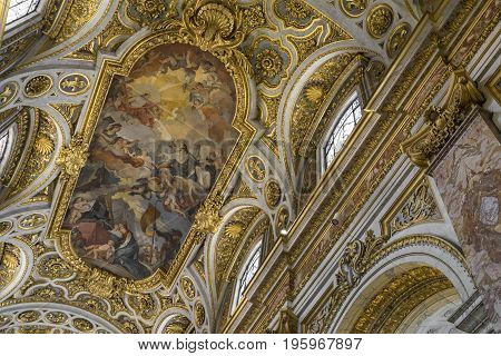 Church Saint Agnes (Santa Agnese) in Agone. Church by Francesco Borromini. 17-th century Baroque church in Rome. Italy June 2017