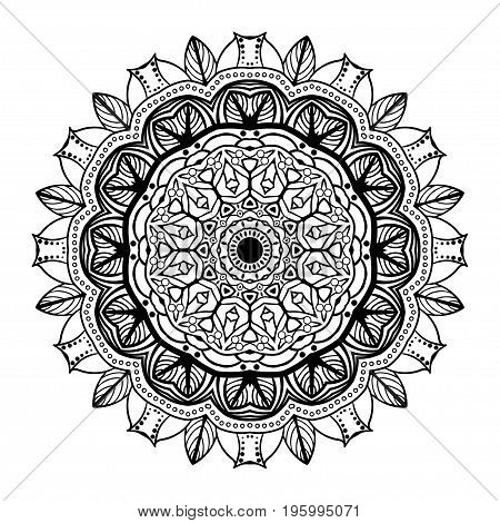 Decorative Hand Drawn Mandala. Ethnic Decorative Elememt For Design. Islam, Arabic, Indian, Ottoman