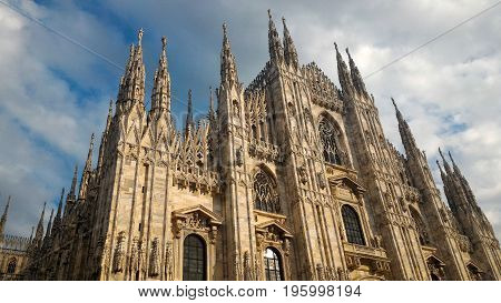 Duomo di Milano (meaning Milan Cathedral) gothic church in Milan, Italy