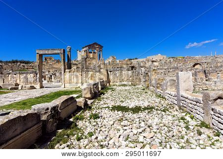 Landscape Of Ancient Dougga Ruins In Tunisia