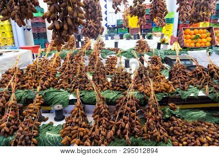 Dates For Sale In The Market Of Tunis, Tunisia.