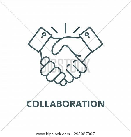 Collaboration Line Icon, Vector. Collaboration Outline Sign, Concept Symbol, Flat Illustration