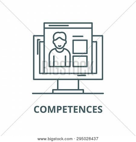 Competences Line Icon, Vector. Competences Outline Sign, Concept Symbol, Flat Illustration