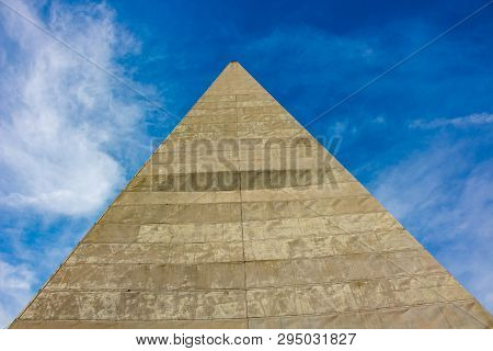 Moscow Region, Russia - July 2015: Energy Pyramid Golod (goloda) On Novorizhskoye Highway