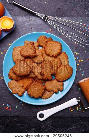 Cookies In Form Rocket, Ufo, Alian And Astronaut For World Cosmonautics Day, 12 Apri.
