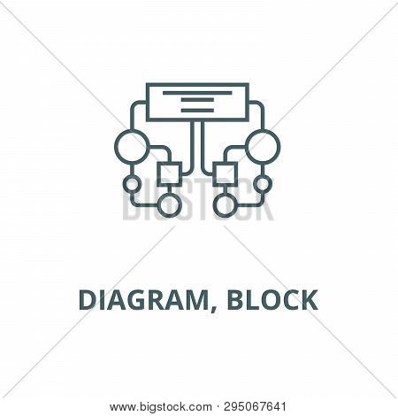 Diagram, Block Line Icon, Vector. Diagram, Block Outline Sign, Concept Symbol, Flat Illustration