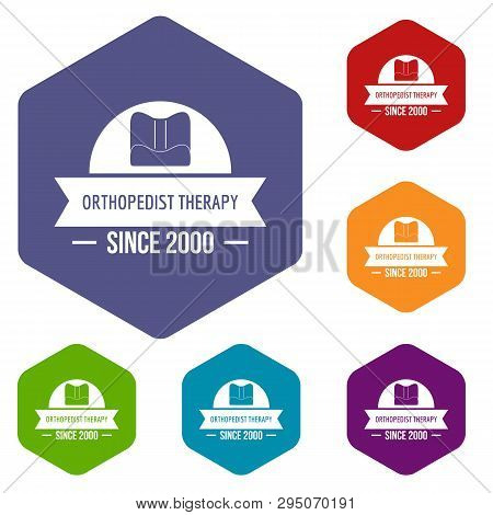 Orthopedic Therapy Icons Vector Colorful Hexahedron Set Collection Isolated On White